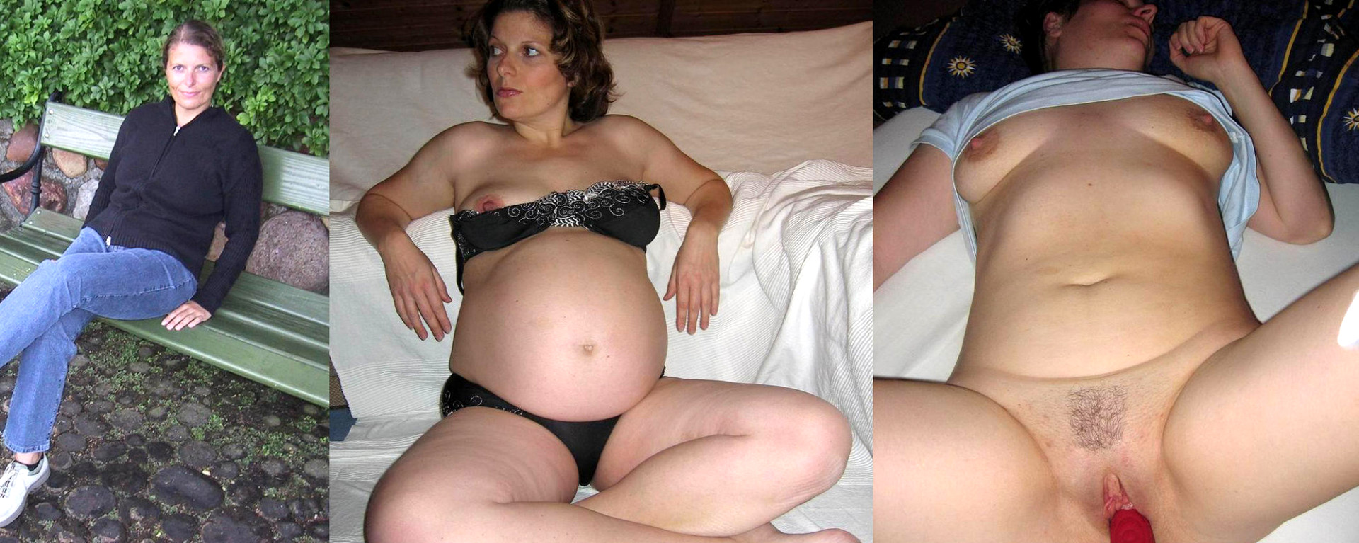 Schwangere Frau Steht Auf Harten Arschfick